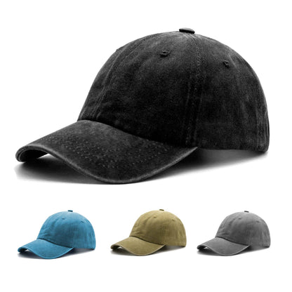 Washed Baseball Cap Blank Hat Four-Stitch Brim