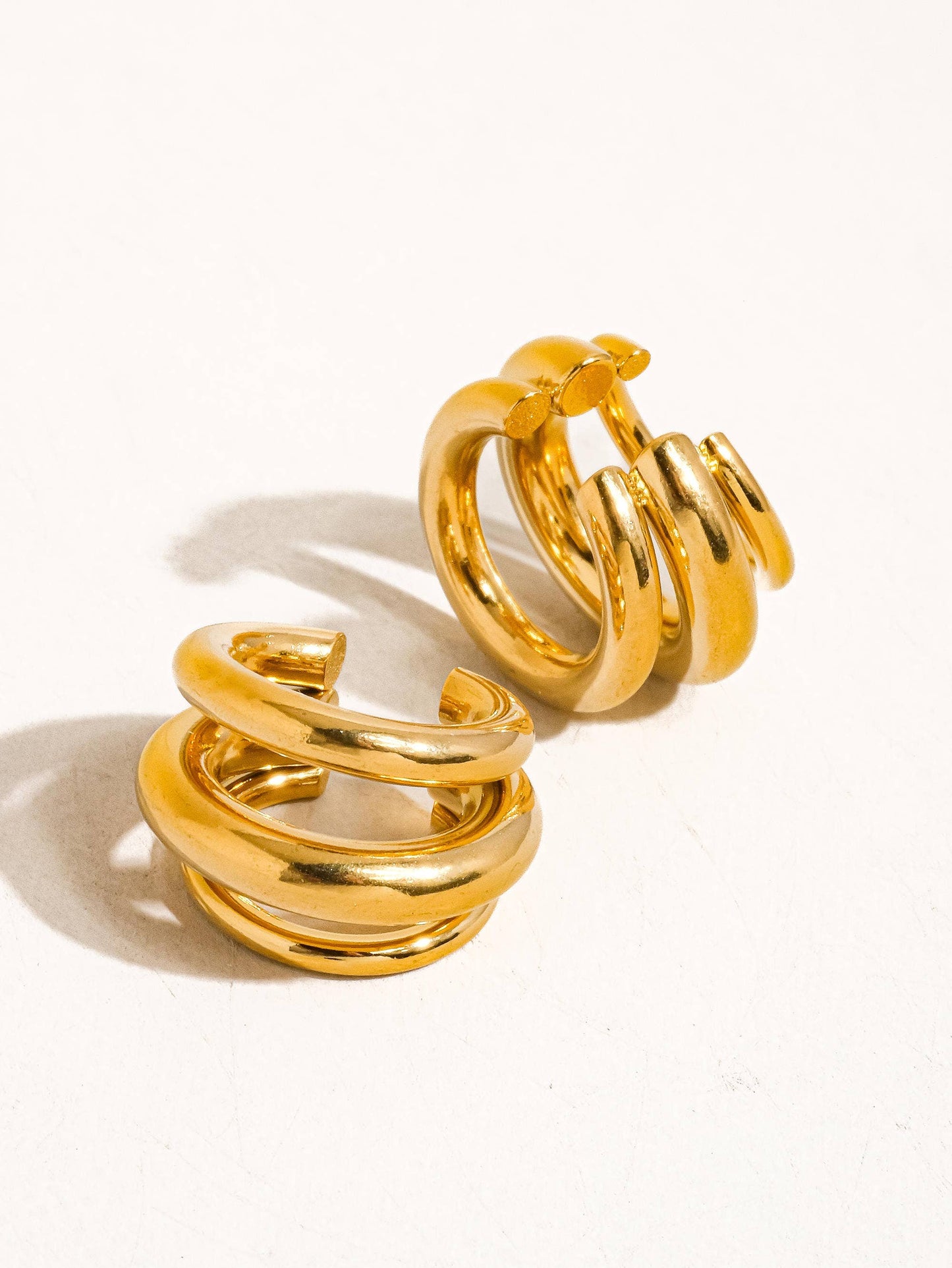 FM Ames Trilayer C Hoop Ear Cuff - 18K Gold Plated