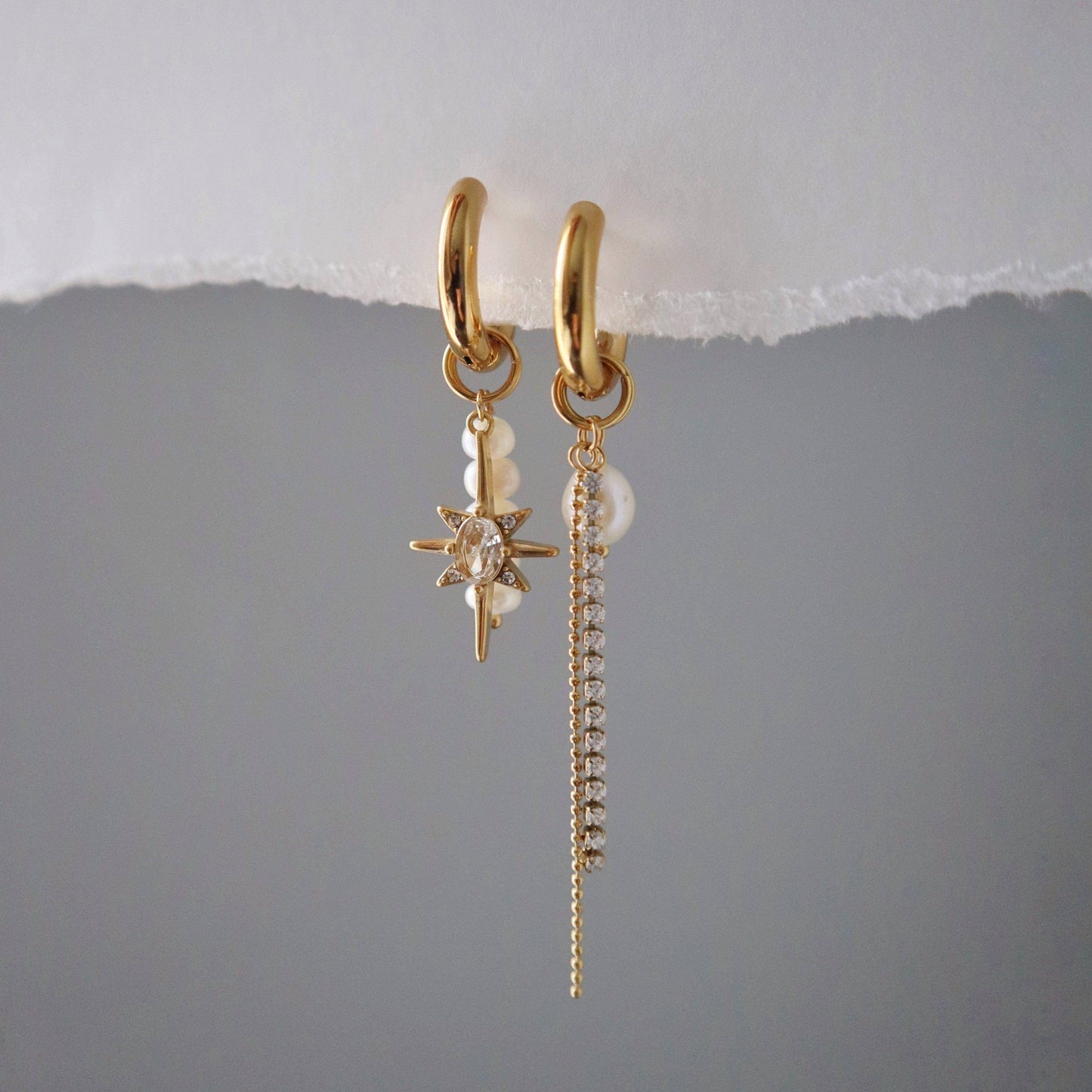 Jessa Lucia Dangle Charm Hoops - Gold