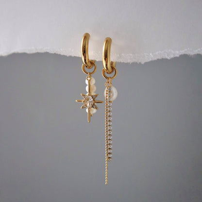 Jessa Lucia Dangle Charm Hoops - Gold