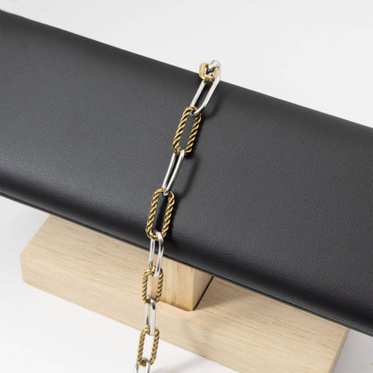 WJW Mixed Metal Twist Chain Bracelet - 18K Gold/Stainless