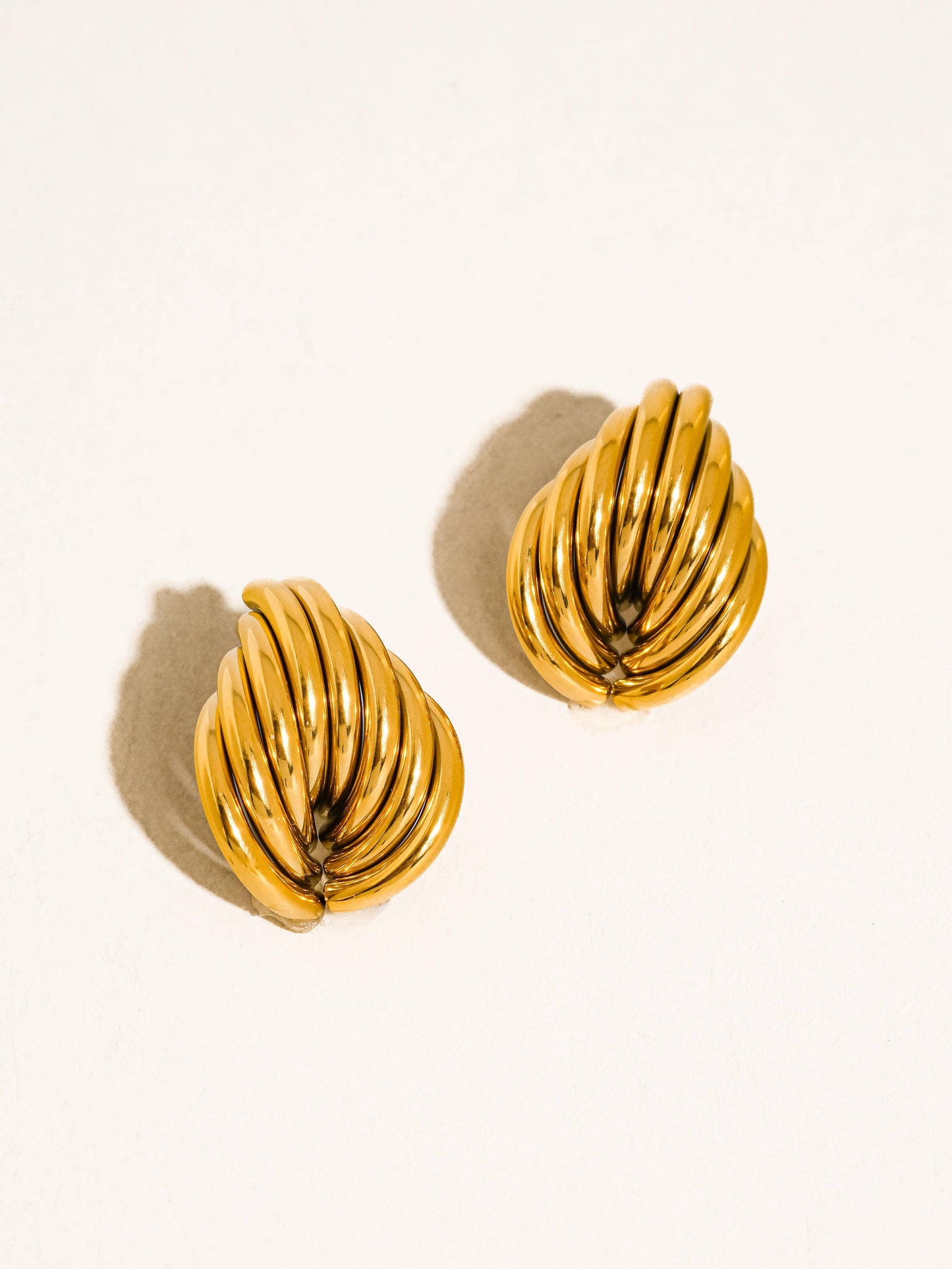 FM Lysandra Layered Teardrop Earrings - 18K Gold Plated