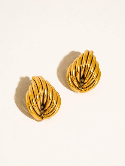 FM Lysandra Layered Teardrop Earrings - 18K Gold Plated