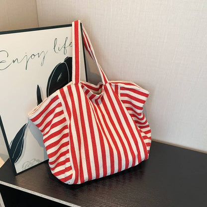 Emberloom Stripe Print Reversible Canvas Tote Bag