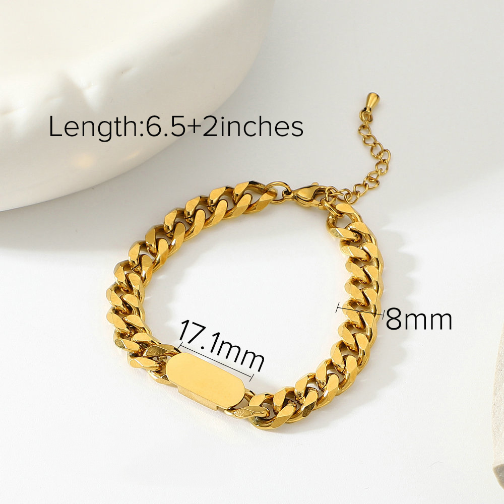 Multi Style 18K Gold Plated Steel Chain Bracelets - FGS