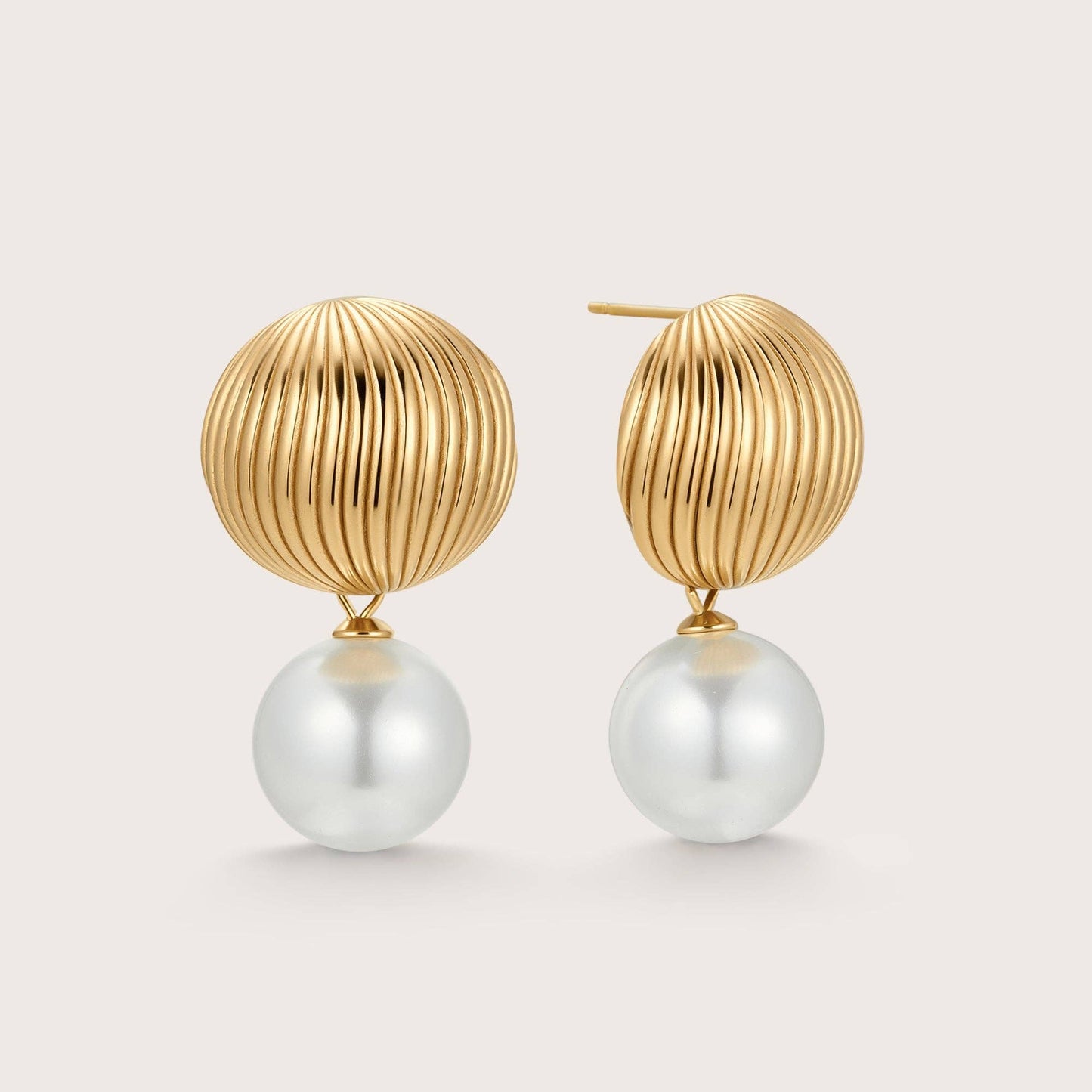 Saint Fatale Alaiya Balloon Drop Pearl Earrings - Gold