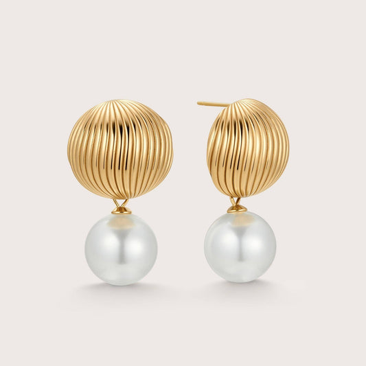 Saint Fatale Alaiya Balloon Drop Pearl Earrings - Gold