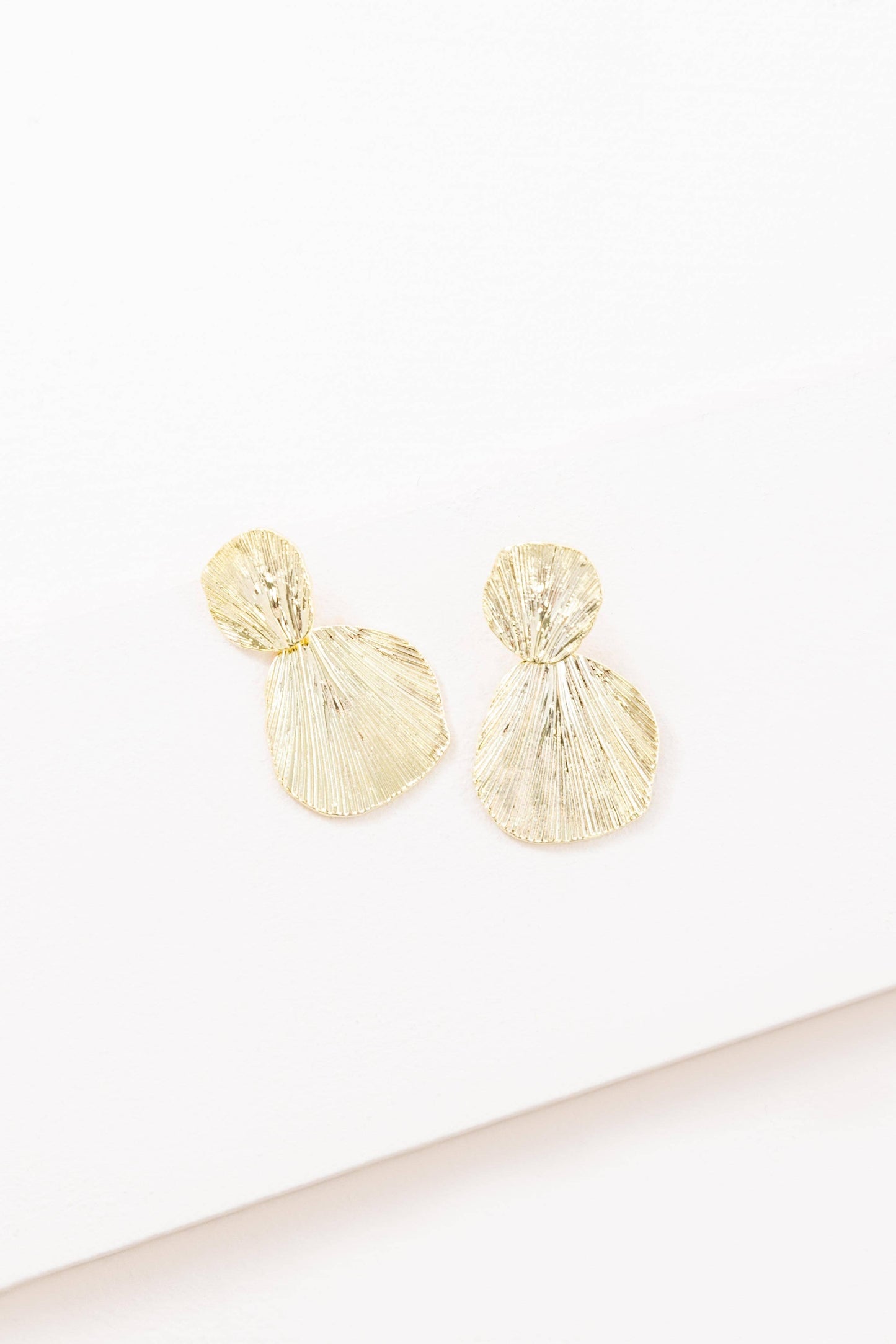 Lovoda Gold Shell Drop Earrings - 10K Gold Plated