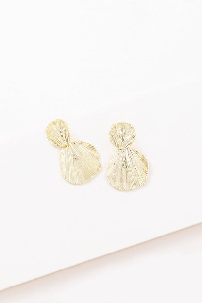 Lovoda Gold Shell Drop Earrings - 10K Gold Plated