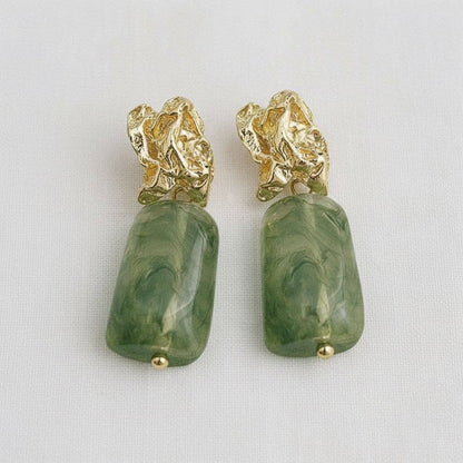 Artful Square Vintage Drop Earrings