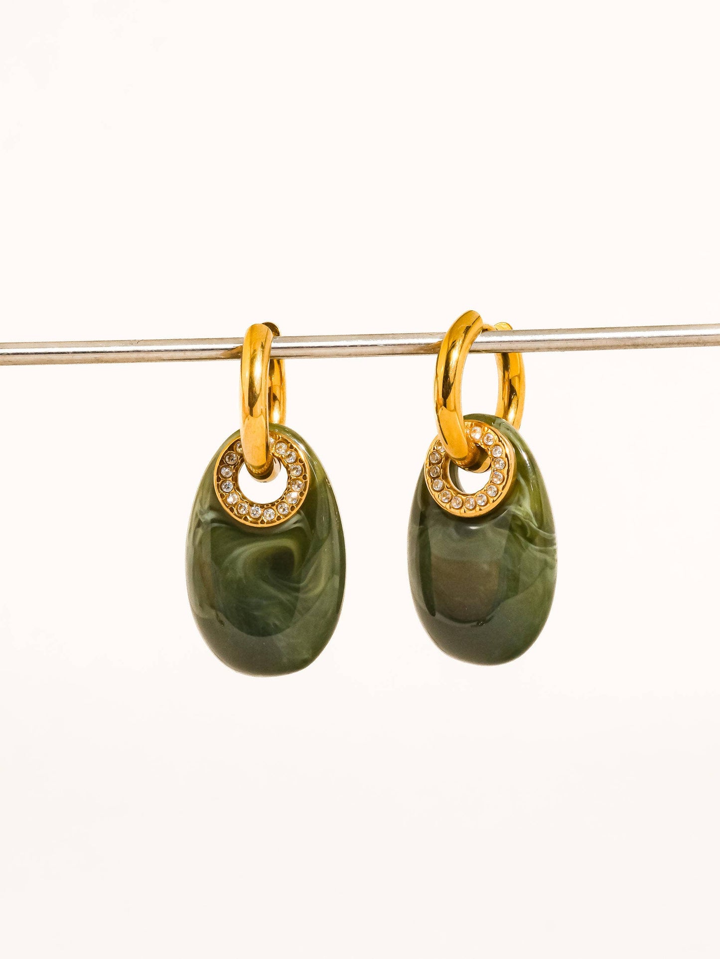 FM Canari Resin Hoop Earrings - 18K Gold Plated