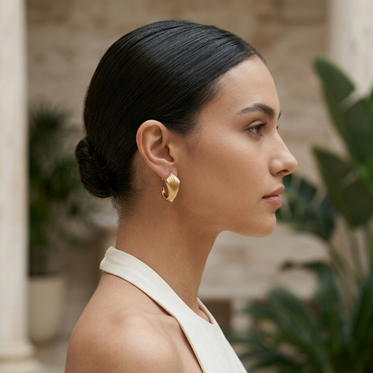 Forme Sculptural Curved Earrings - 14K Gold Filled