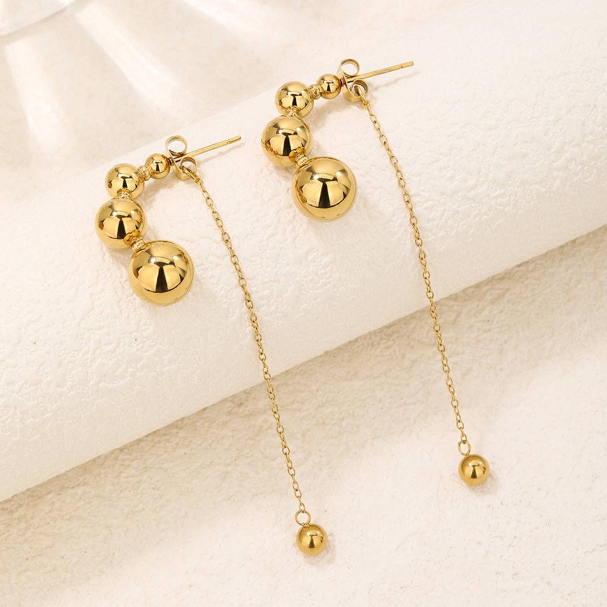 RB Organic Textured Tear Drop Statement Earrings - 18K Gold Plated