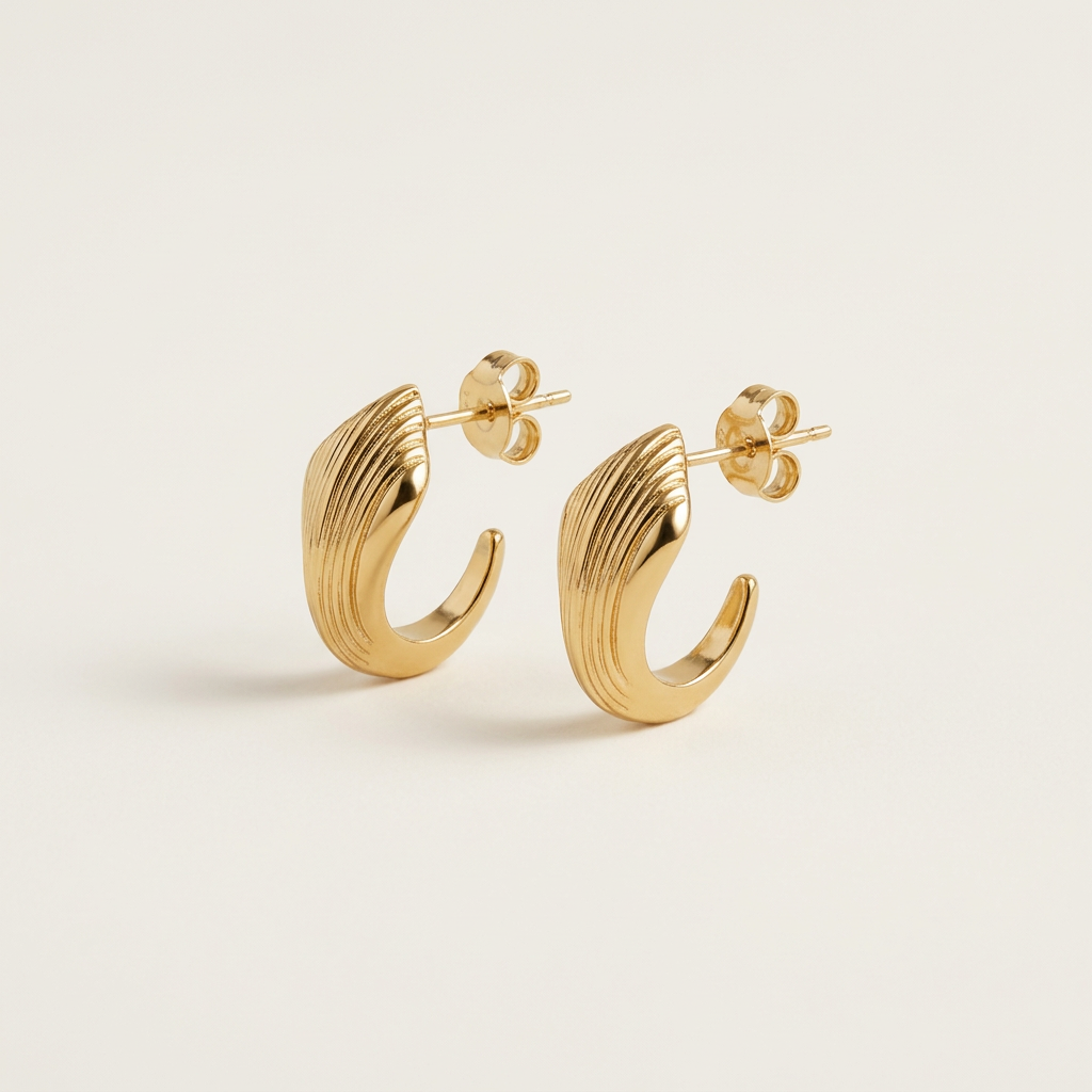 Forme Sculptural Curved Earrings - 14K Gold Filled