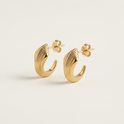 Forme Sculptural Curved Earrings - 14K Gold Filled