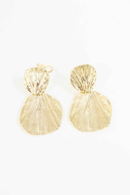 Lovoda Gold Shell Drop Earrings - 10K Gold Plated