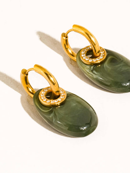FM Canari Resin Hoop Earrings - 18K Gold Plated