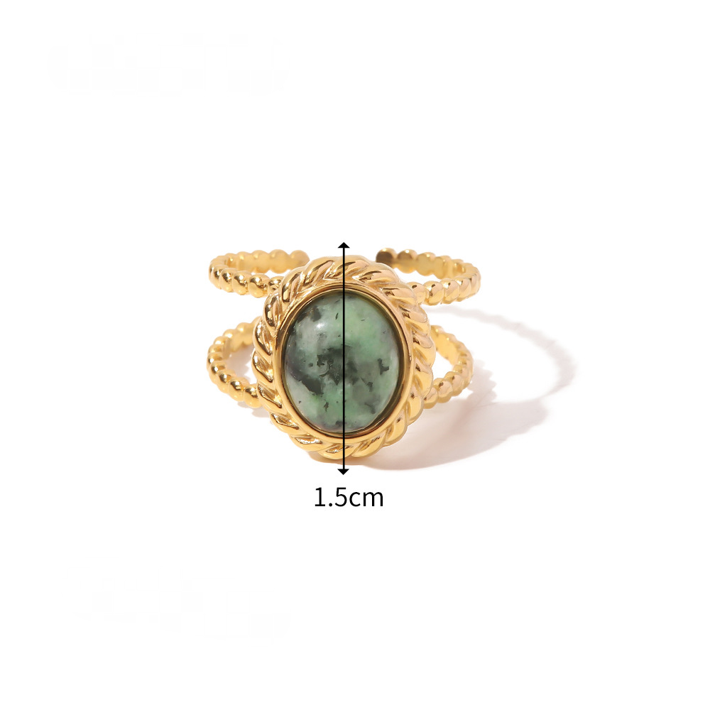 Mio Queena Inlaid Stone Rings - Gold