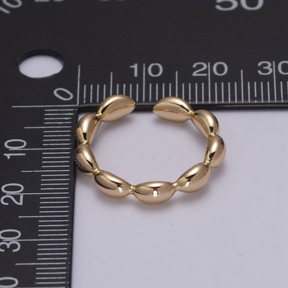 Dainty Beaded Adjustable Ring - 18k Gold Filled