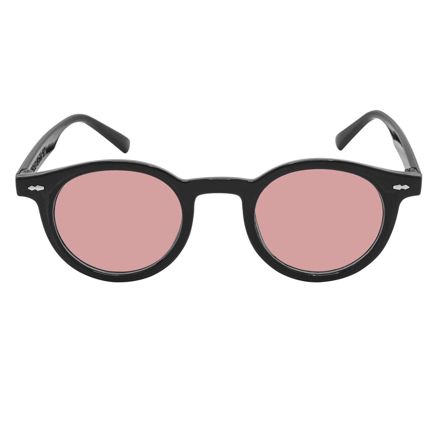 Morspecs Retro Small Round Sunglasses  - Vibes Blk/Pink