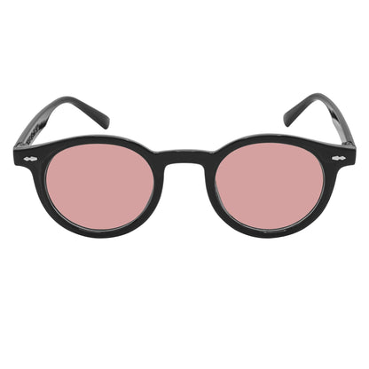 Morspecs Retro Small Round Sunglasses  - Vibes Blk/Pink