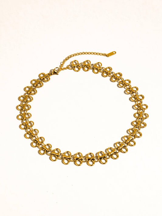 FM Ritza Patterned Choker - 18K Gold Plated