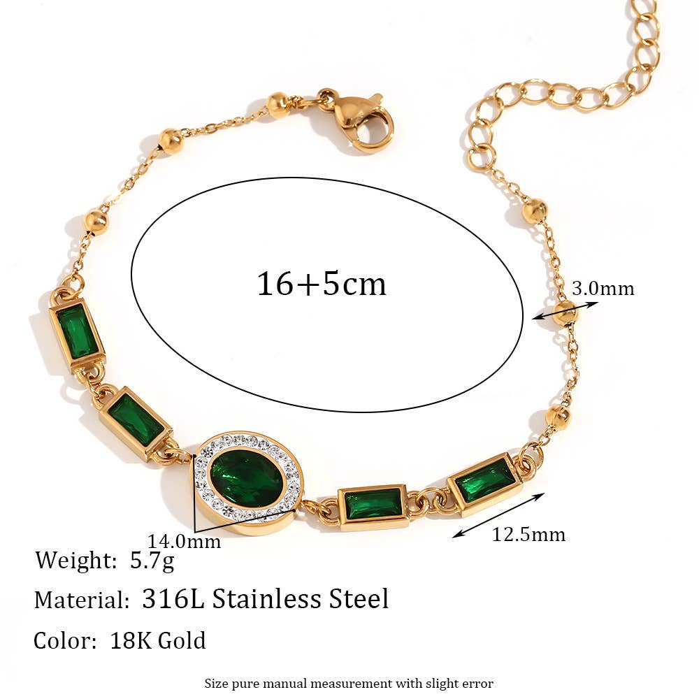 Multi Style 18K Gold Plated Steel Chain Bracelets - FGS