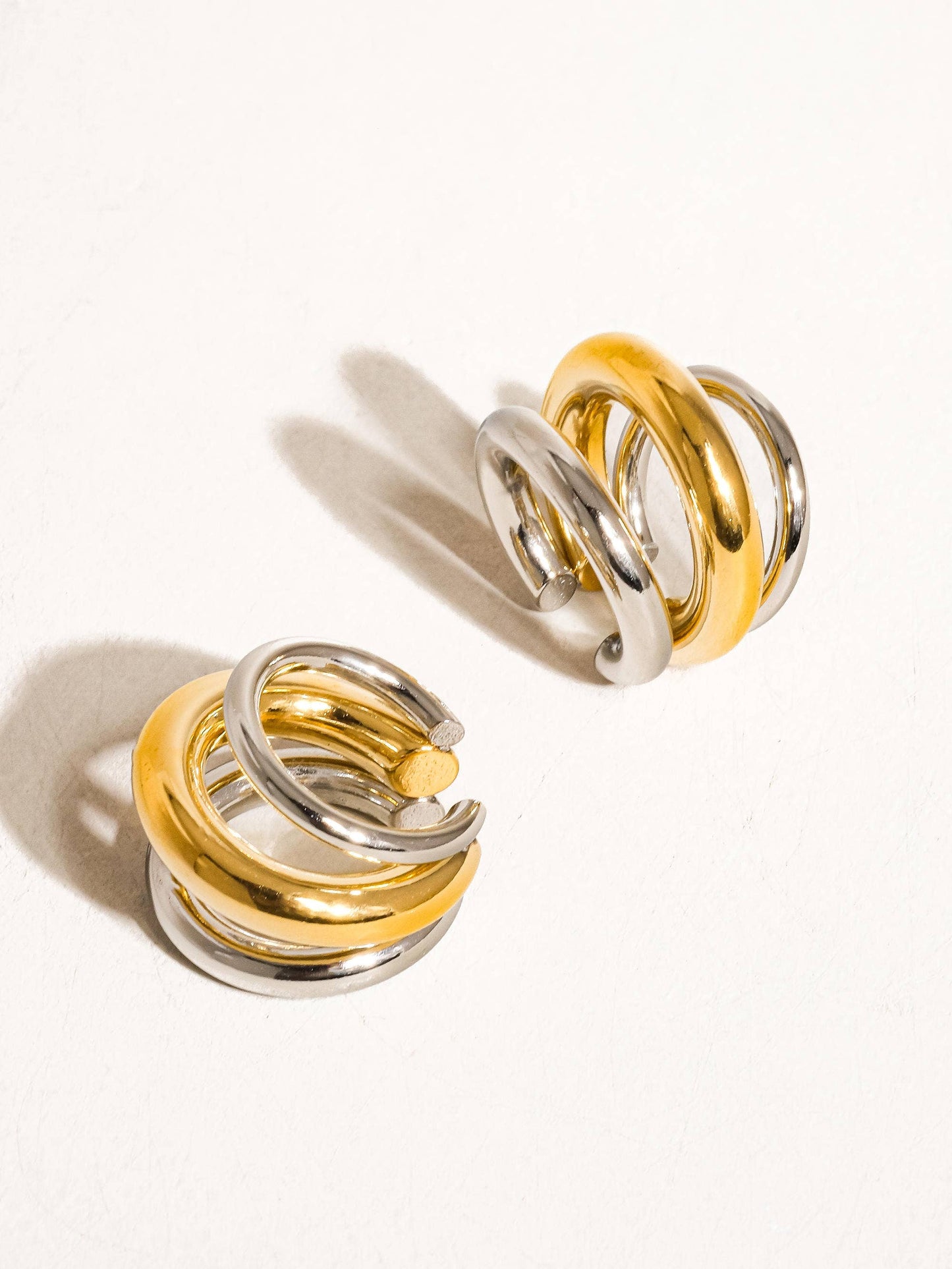 FM Ames Trilayer C Hoop Ear Cuff - 18K Gold Plated
