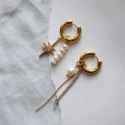 Jessa Lucia Dangle Charm Hoops - Gold