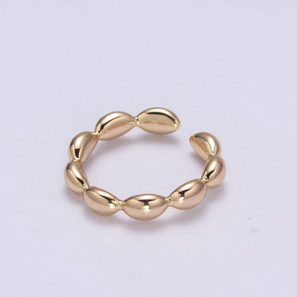 Dainty Beaded Adjustable Ring - 18k Gold Filled