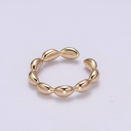 Dainty Beaded Adjustable Ring - 18k Gold Filled