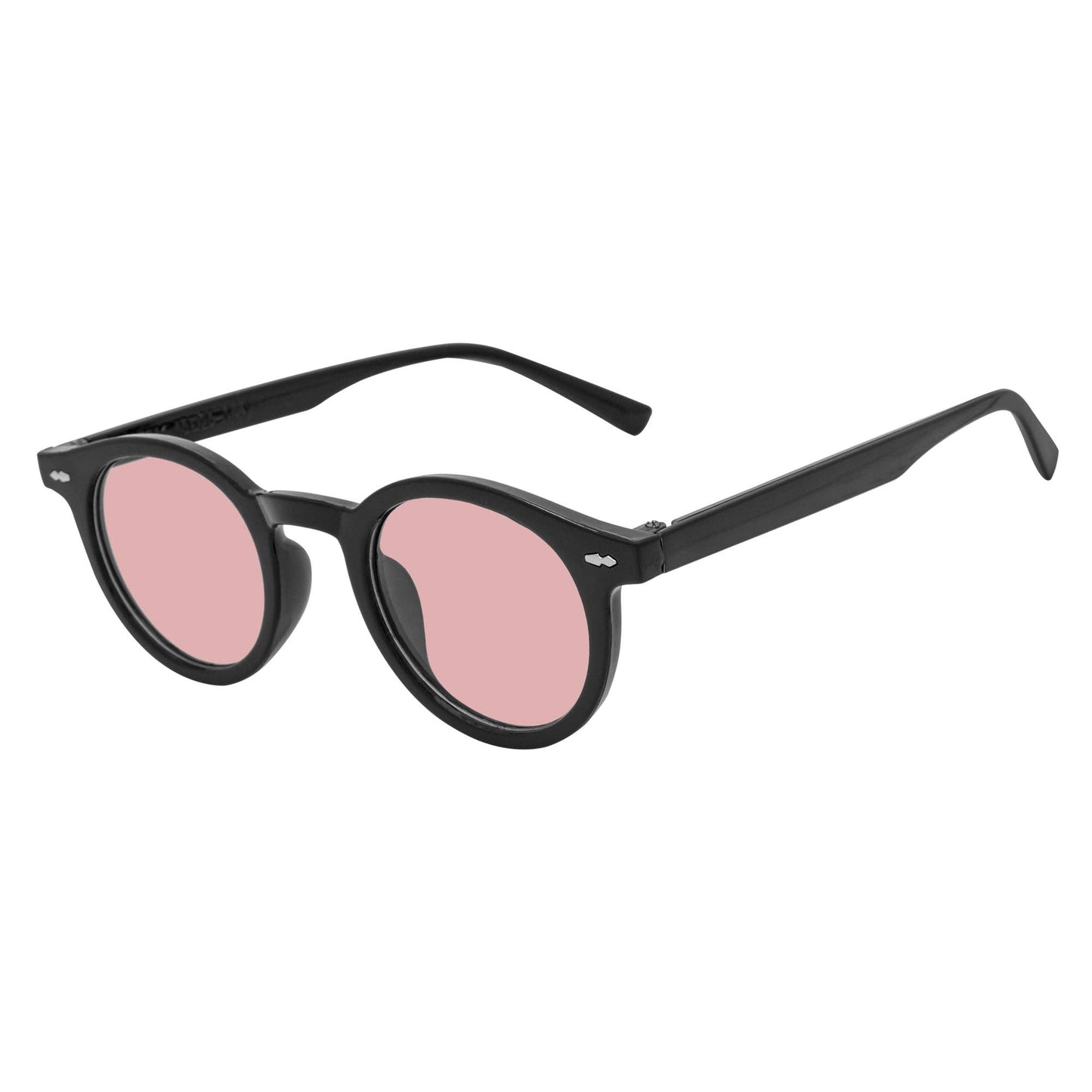 Morspecs Retro Small Round Sunglasses  - Vibes Blk/Pink