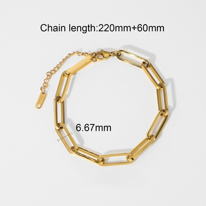 Multi Style 18K Gold Plated Steel Chain Bracelets - FGS