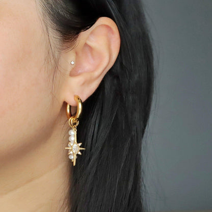 Jessa Lucia Dangle Charm Hoops - Gold