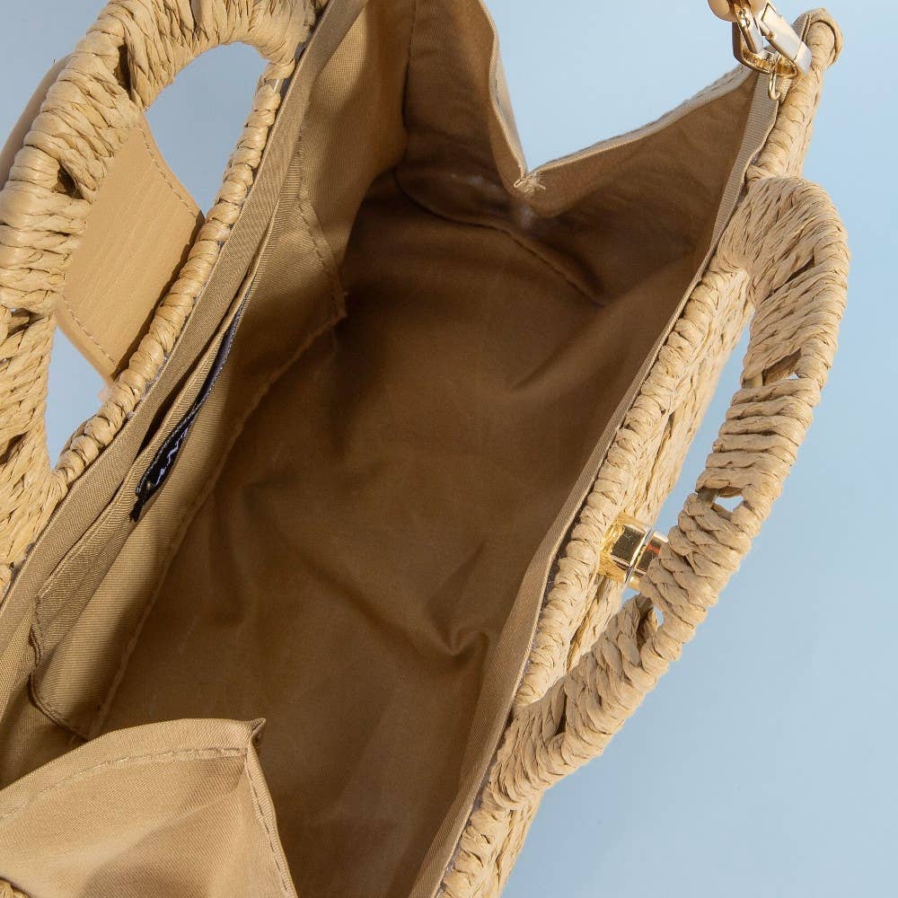 AS Natural Woven Straw Top Handle Bag