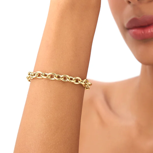 Montorgueil Oval Chain Bracelet - 14k Gold Plated