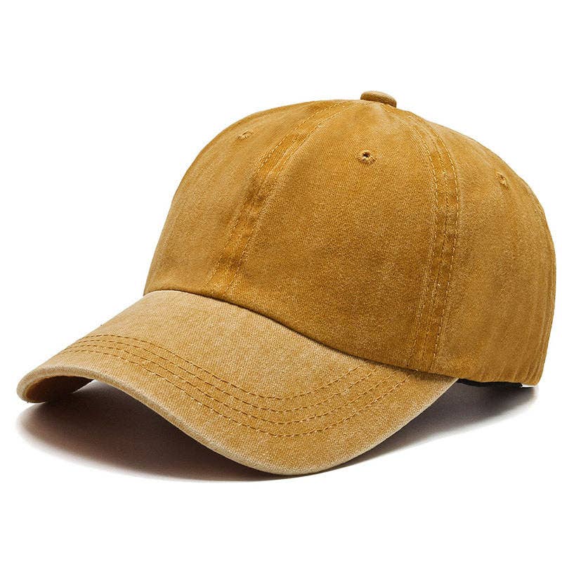 Washed Baseball Cap Blank Hat Four-Stitch Brim
