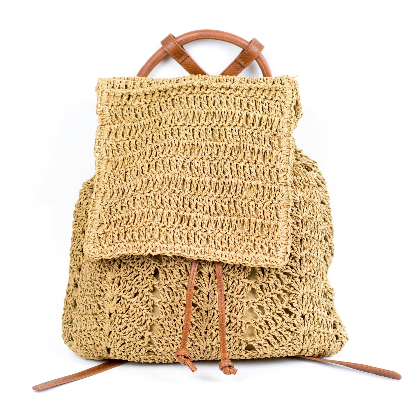 AC Woven Straw Backpack