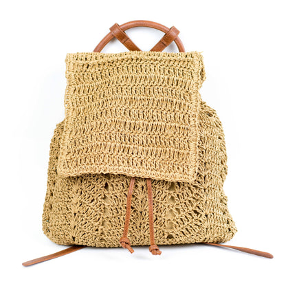 AC Woven Straw Backpack