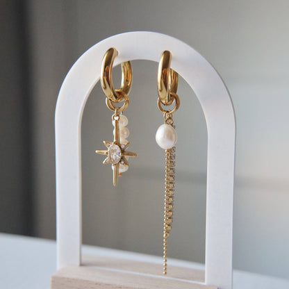 Jessa Lucia Dangle Charm Hoops - Gold