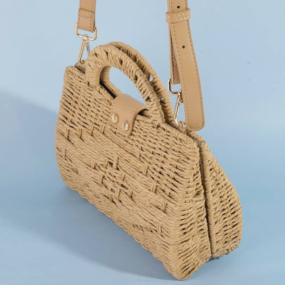 AS Natural Woven Straw Top Handle Bag