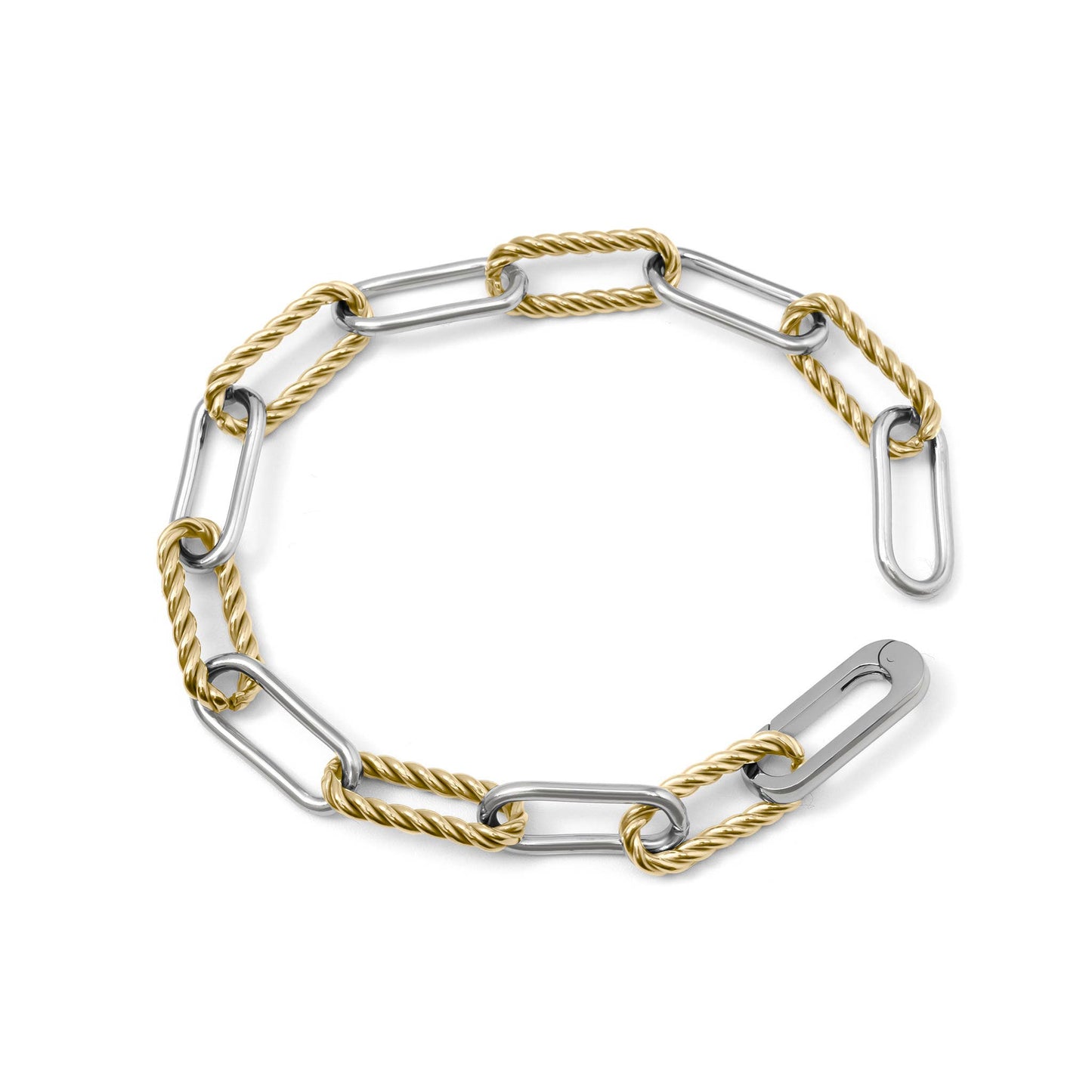 WJW Mixed Metal Twist Chain Bracelet - 18K Gold/Stainless
