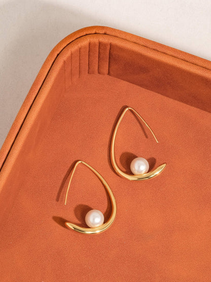 FM Tallis Classic Pearl Drop Earring - 18K Gold Plated