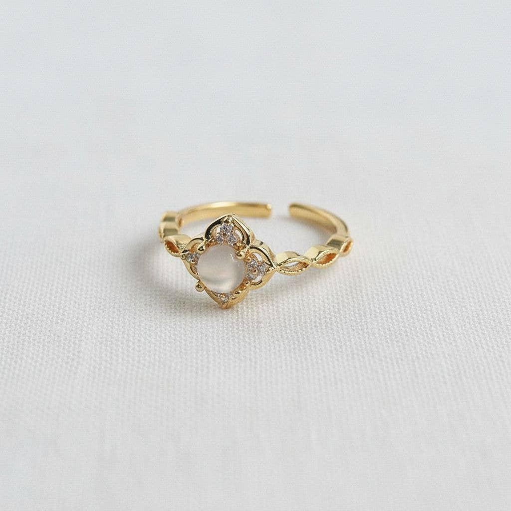 Vintage Inspired Cat's Eye Stone Adjustable Ring