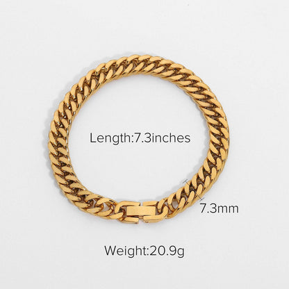 Multi Style 18K Gold Plated Steel Chain Bracelets - FGS