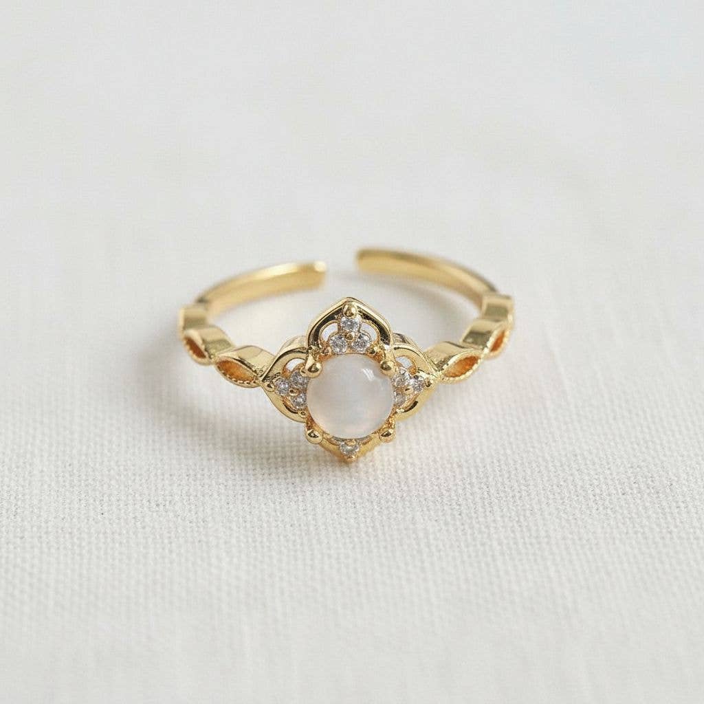 Vintage Inspired Cat's Eye Stone Adjustable Ring