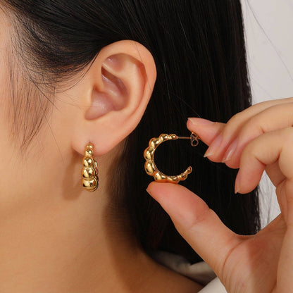 RB Dainty Open Hoop Earrings - 18K Gold Plated