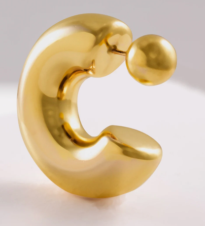 Thea O Hoop Earring - 14k Gold Plated Stainless steel