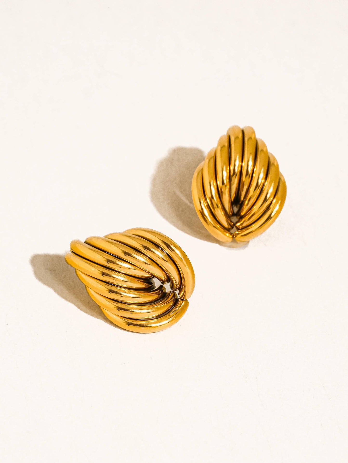 FM Lysandra Layered Teardrop Earrings - 18K Gold Plated