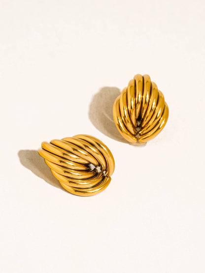 FM Lysandra Layered Teardrop Earrings - 18K Gold Plated